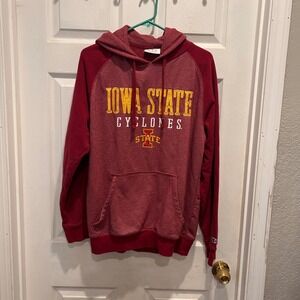Iowa State Cyclones NCAA Champion Hoodie Mens Medium Maroon Pullover Pocket